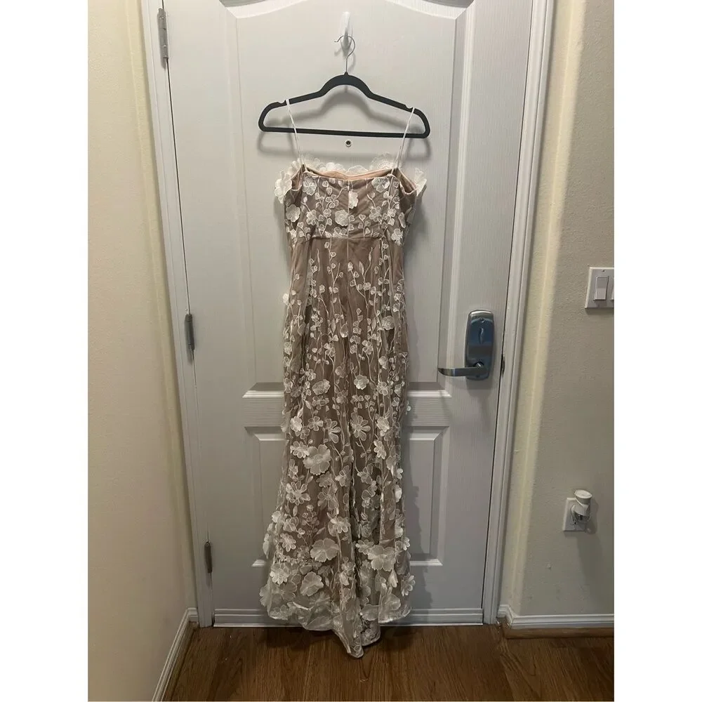 Elliatt White Floral Strapless Wedding Dress - Picture 6 of 8